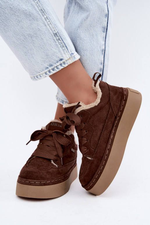 Bottes de neige avec plateforme et lacets Big Star UU274188 en chocolat
