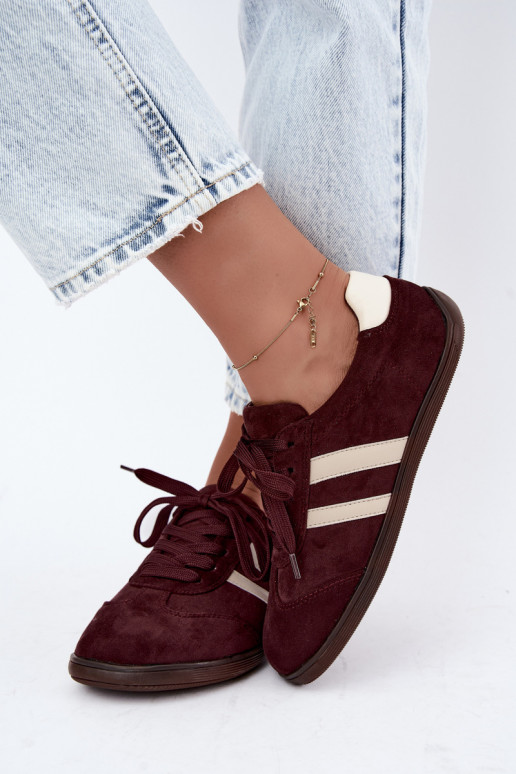Dames sneakers Barefoot in bordeaux kleur Kessy