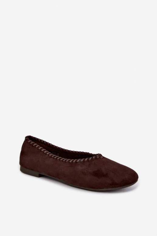 Ballerines avec bord tressé couleur chocolat Talessa
