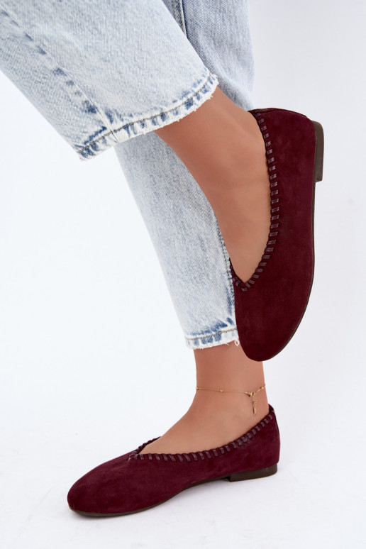 Ballerines avec bord tressé couleur bordeaux Talessa