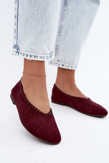 Ballerines avec bord tressé couleur bordeaux Talessa 2