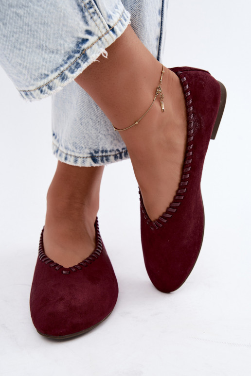 Ballerines avec bord tressé couleur bordeaux Talessa