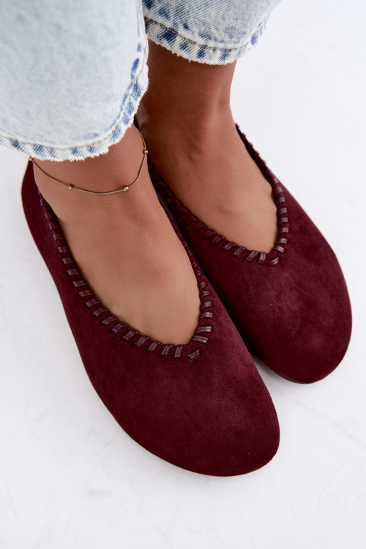 Ballerines avec bord tressé couleur bordeaux Talessa