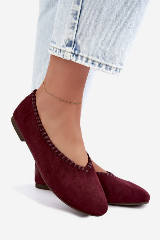 Ballerines avec bord tressé couleur bordeaux Talessa