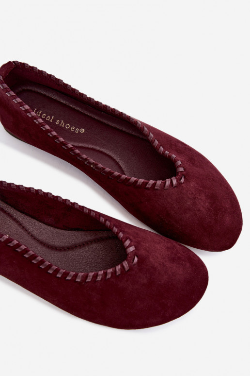 Ballerines avec bord tressé couleur bordeaux Talessa
