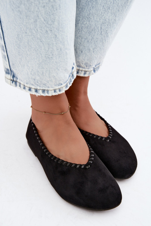 Ballerines noires avec détail tressé Talessa