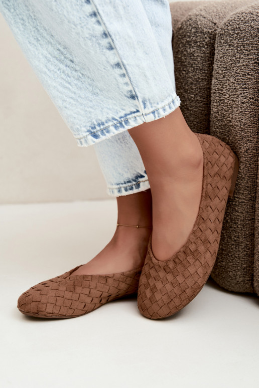 Ballerines brunes avec motifs Larelle