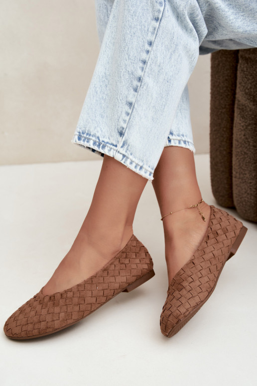 Braune Ballerinas mit Mustern Larelle