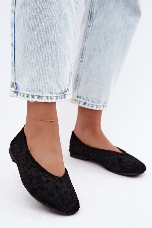 Ballerines noires avec motifs Larelle