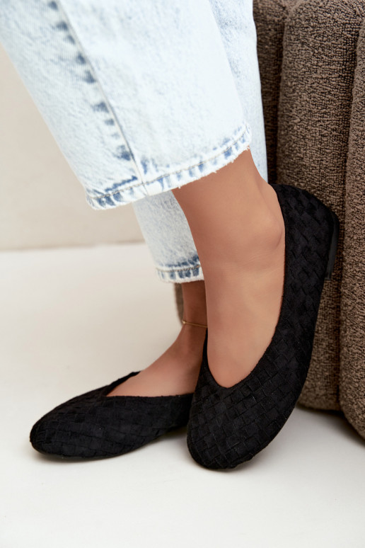 Ballerines noires avec motifs Larelle