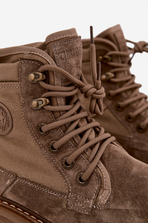 Beige Wildlederstiefel für Männer Big Star UU174253