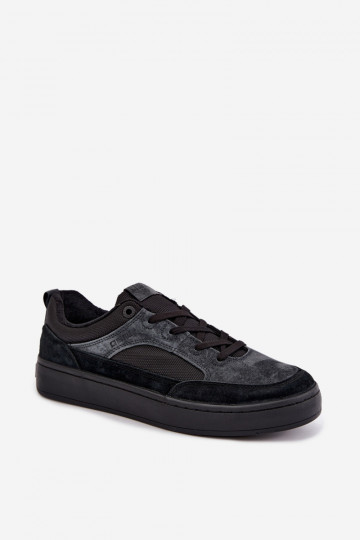 Sneakers en daim noirs isolés pour hommes Big Star UU174118