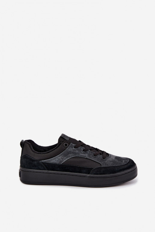 Sneakers en daim noirs isolés pour hommes Big Star UU174118
