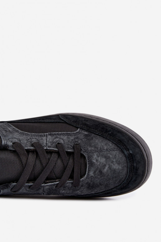 Zwarte geïsoleerde suède sneakers voor heren Big Star UU174118