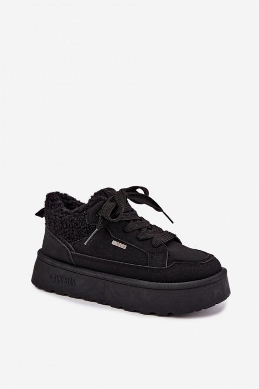 Dames sneeuwlaarzen met platform en bont Big Star SS274104 in zwart