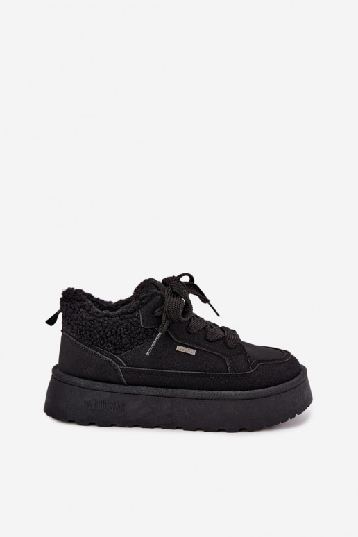 Damen-Schneestiefel mit Plattform und Fell Big Star SS274104 in Schwarz
