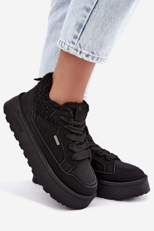 Bottes de neige pour femmes avec plateforme et fourrure Big Star SS274104 en noir