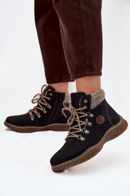 Damen isolierte schwarze Stiefeletten Zenaya