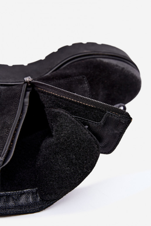 Bottines noires pour femmes avec plateforme Zazoo 60499