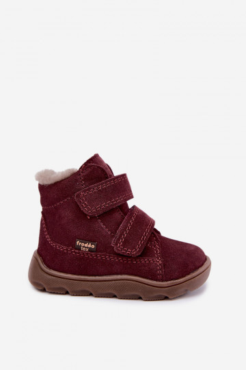 Suède kinder sneeuwlaarzen Barefoot Froddo G2110151-4 bordeaux 2