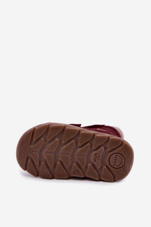 Bottes de neige en daim pour enfants Barefoot Froddo G2110151-4 couleur bordeaux