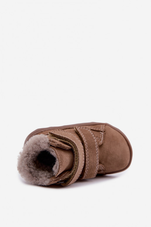 Bottes de neige en daim pour enfants Barefoot Froddo G2110151-8 couleur sable