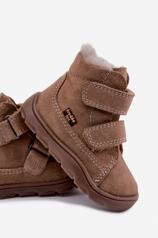 Wildleder Kinder Schneestiefel Barefoot Froddo G2110151-8 sandfarben