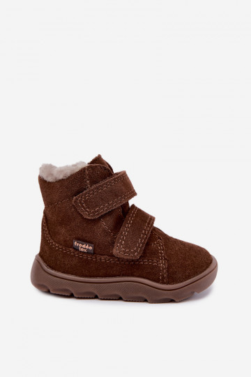 Suède kinder sneeuwlaarzen Barefoot Froddo G2110151-13 chocolade 2