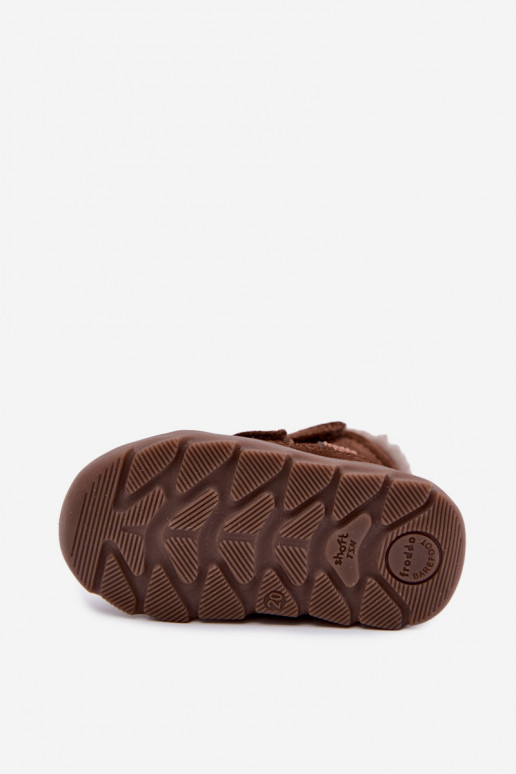 Bottes de neige en daim pour enfants Barefoot Froddo G2110151-13 couleur chocolat