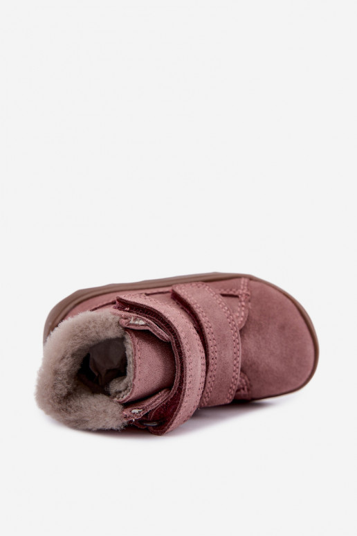 Bottes de neige en daim pour enfants Barefoot Froddo G2110151 rose