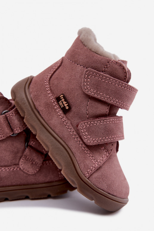 Wildleder Kinder Schneestiefel Barefoot Froddo G2110151 rosa