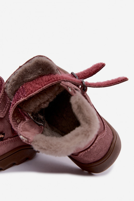 Wildleder Kinder Schneestiefel Barefoot Froddo G2110151 rosa
