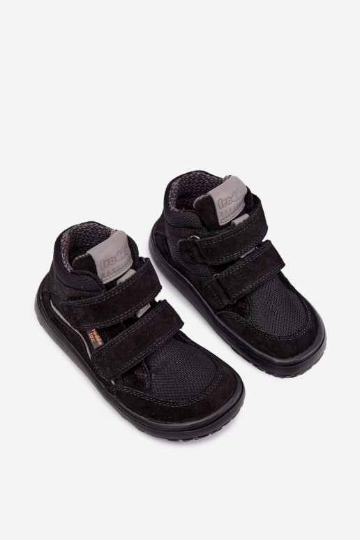 Chaussures en daim pour enfants Barefoot Froddo G3110266-20 noires
