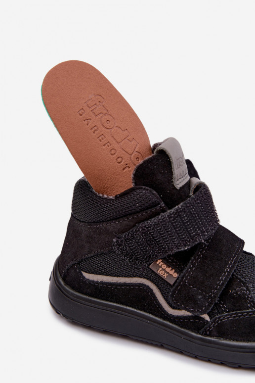 Chaussures en daim pour enfants Barefoot Froddo G3110266-20 noires