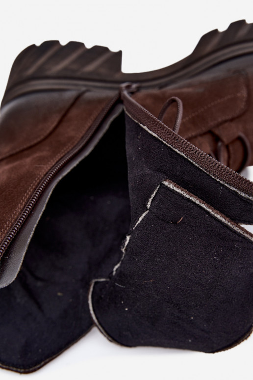 Bottines de travail en cuir pour femmes Zazoo 1850 chocolat