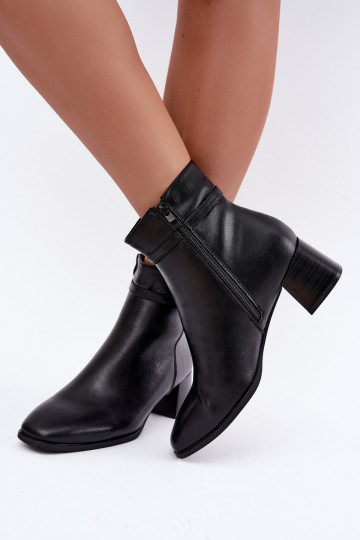 Bottines isolées en cuir pour femmes avec boucles Sergio Leone BT-34 noires 2
