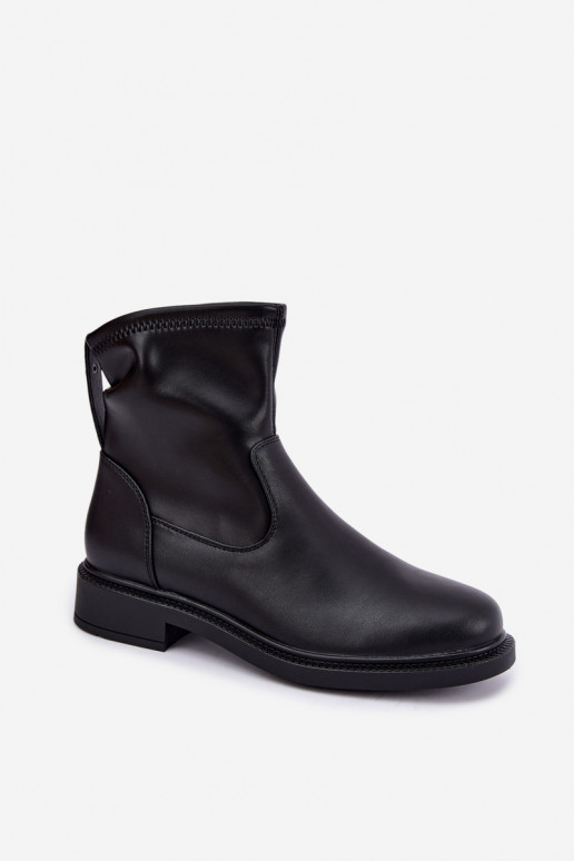 Bottines isolées en simili cuir avec talons larges Sergio Leone BT-62 noir