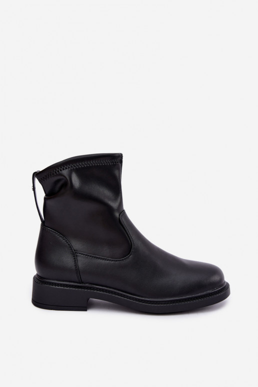 Bottines isolées en simili cuir avec talons larges Sergio Leone BT-62 noir