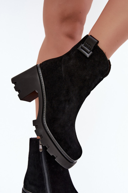 Chaussures isolées en simili daim avec talons T.Sokolski SH Z26-428 noir