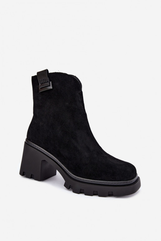 Chaussures isolées en simili daim avec talons T.Sokolski SH Z26-428 noir