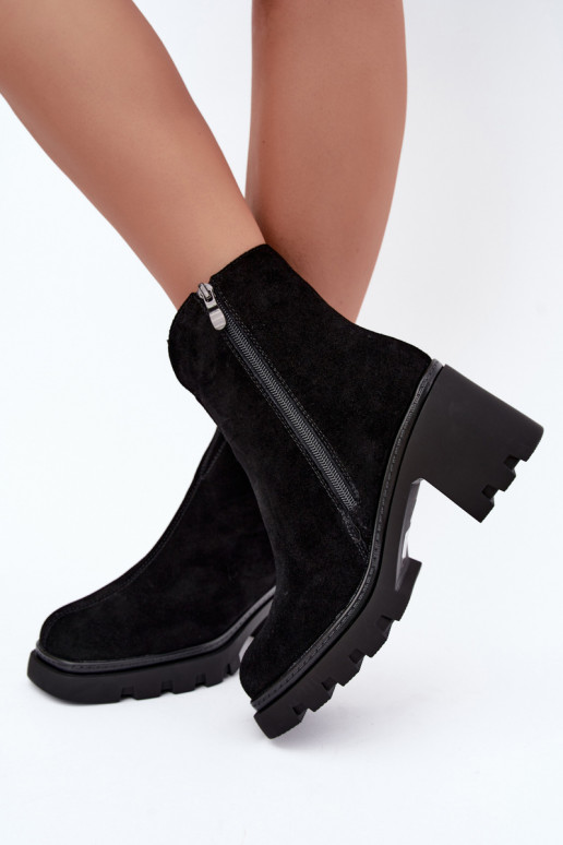 Chaussures isolées en simili daim avec talons T.Sokolski SH Z26-428 noir