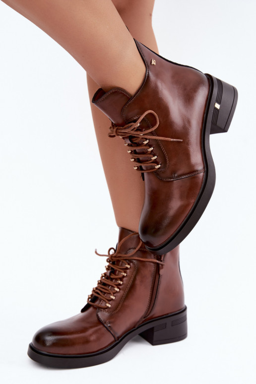 Bottines isolées en simili cuir T.Sokolski Z26-288 marron