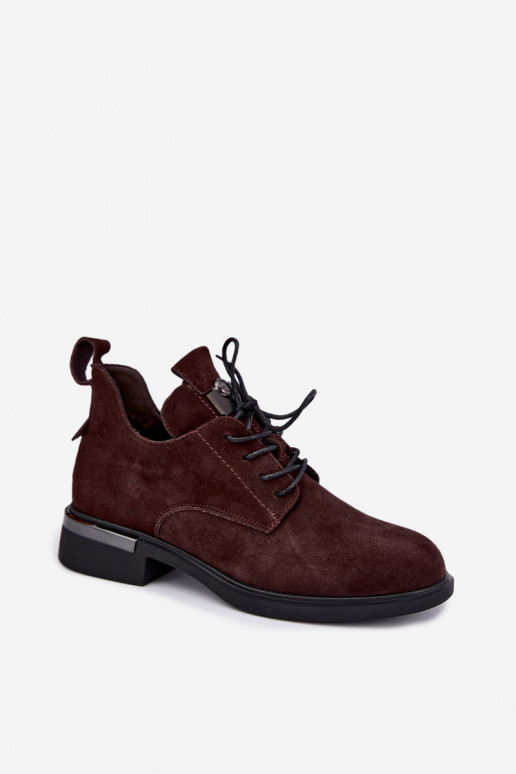 Faux suede enkellaarsjes Vinceza 89151 in chocolade kleur