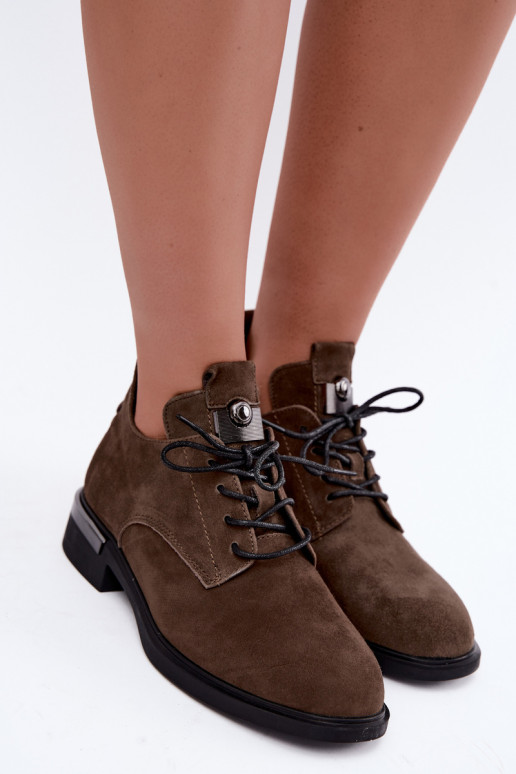Faux-Suede Stiefeletten Vinceza 89151 in Khaki-Farbe