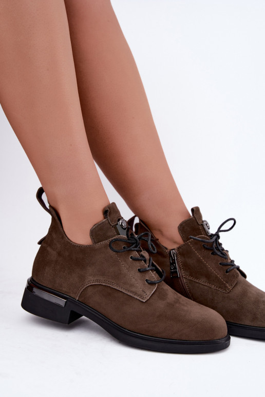 Bottines en suède synthétique Vinceza 89151 en couleur kaki