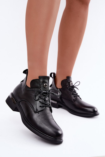 Bottines en cuir Vinceza 89151 en couleur noire