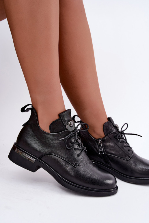 Bottines en cuir Vinceza 89151 en couleur noire
