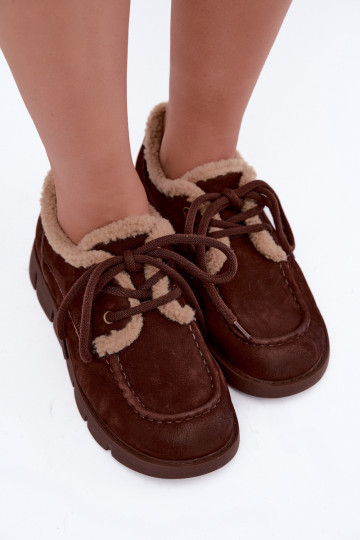 Bottes basses en suède synthétique pour la neige Vinceza 67022 en couleur chocolat 2
