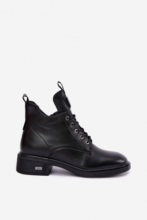Bottines en cuir avec ornements Vinceza 133145 en couleur noire