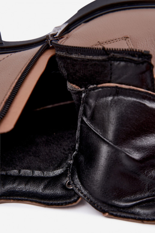 Bottines en cuir avec ornements Vinceza 133145 en couleur sable